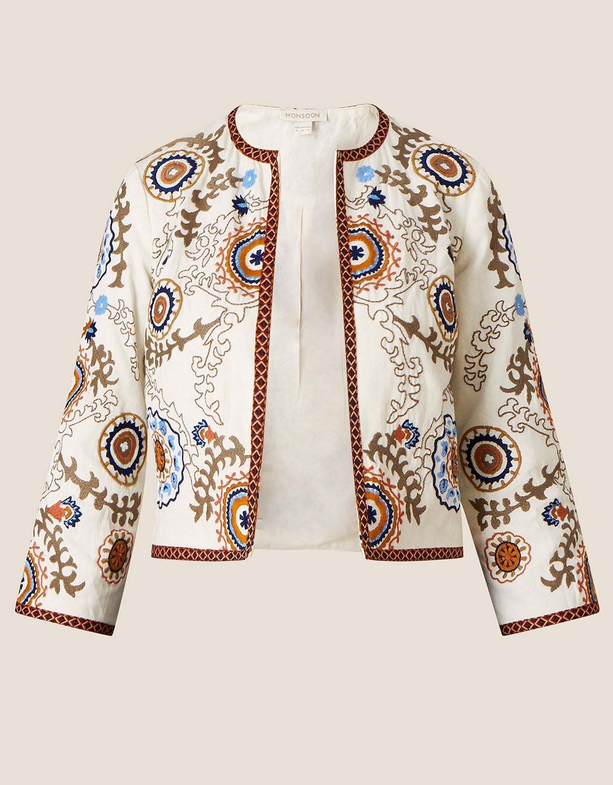 Embroidered Circle Jacket Ivory
