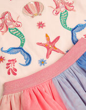 Mermaid T-Shirt & Mesh Disco Skirt Set, Multi (MULTI), large