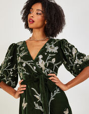 Stephanie Velvet Maxi Dress, Green (GREEN), large