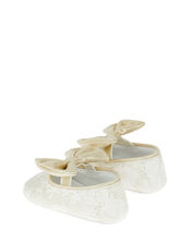 Bow Jacquard Booties , Ivory (IVORY), large