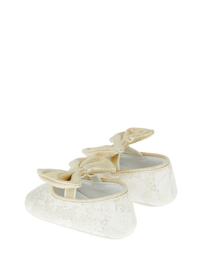 Bow Jacquard Booties , Ivory (IVORY), large