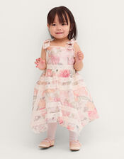 Baby Kelis Floral Broderie Trim Dress, Pink (PINK), large