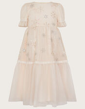 Snowflake Embellished Maxi Dress, Natural (NATURAL), large