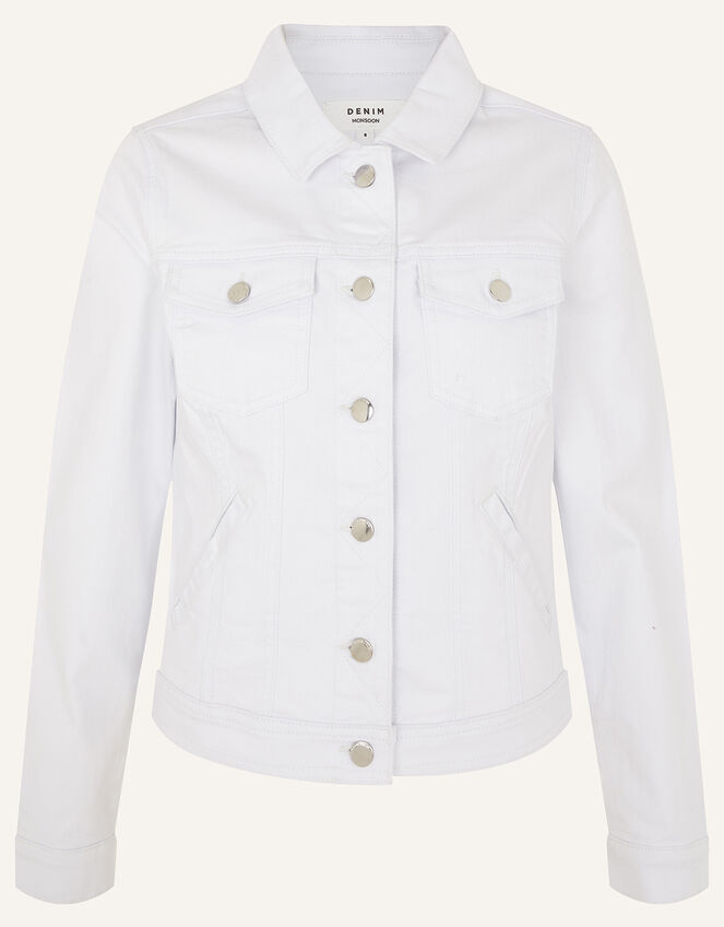 Willow Denim Jacket, White (WHITE), large