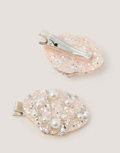 2-Pack Seashell Embellished Hair Clips, , large
