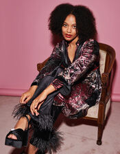 Dahlia Velvet Kimono, Black (BLACK), large