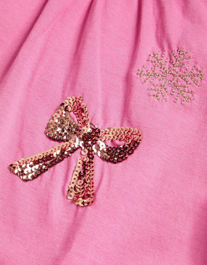 Christmas Embellished Long Sleeve T-Shirt, Pink (PINK), large