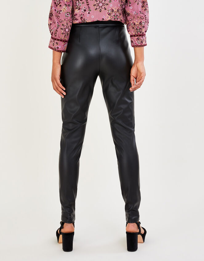 Lillian PU Trousers with Recycled Polyester, Black (BLACK), large