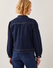 Louisa Frill Denim Jacket, Blue (INDIGO), large