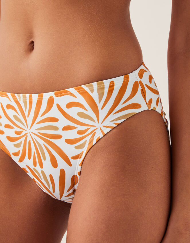 Cece Block Print Bikini Bottom, Orange (ORANGE), large