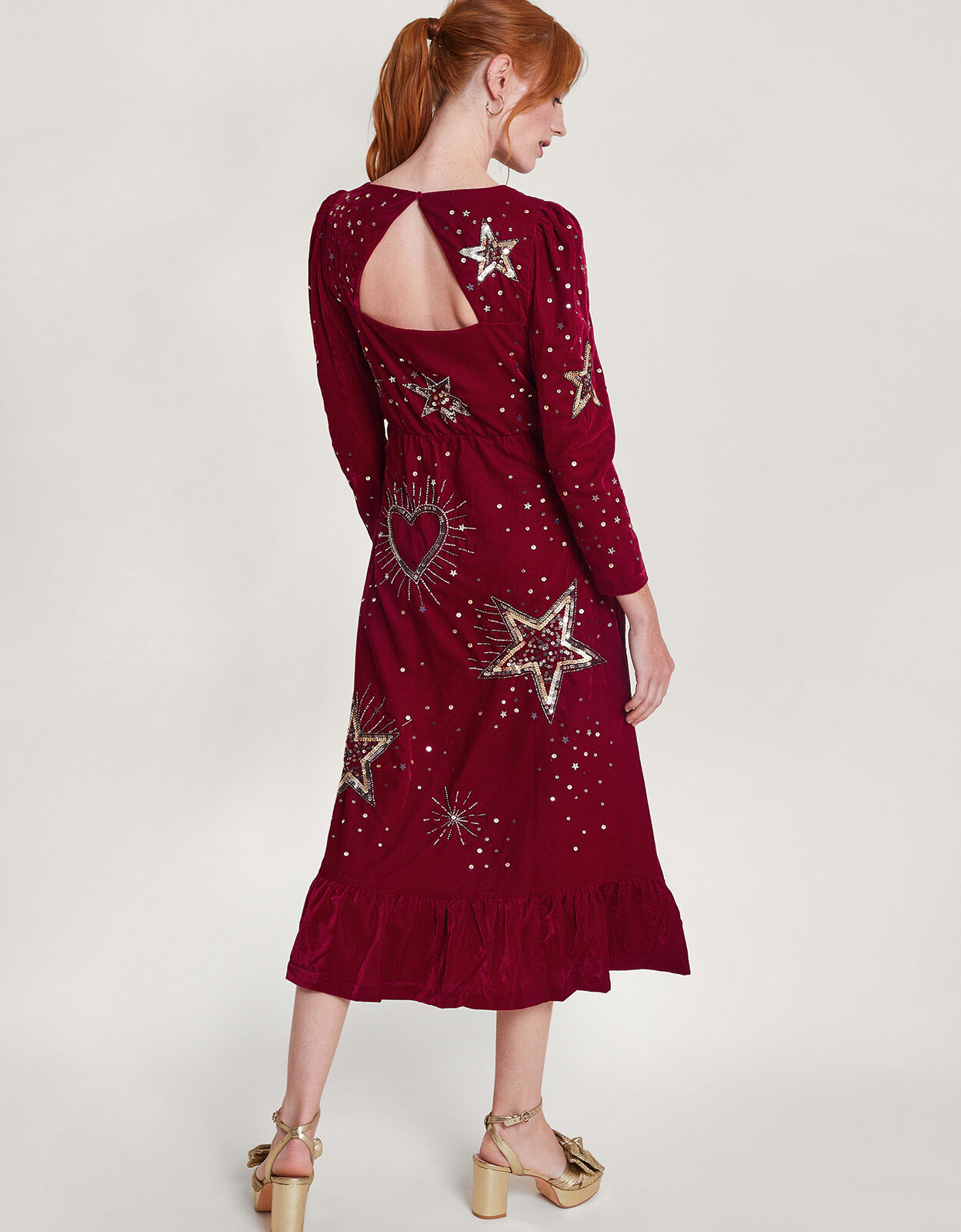 Red velvet dress monsoon new arrivals