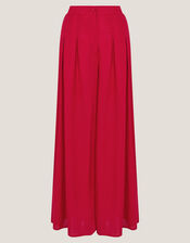 Diane Wide Leg Linen Blend Trousers, Red (RED), large