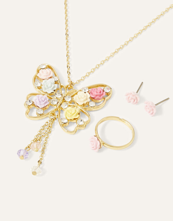 Floral Butterfly Jewellery Set, , large