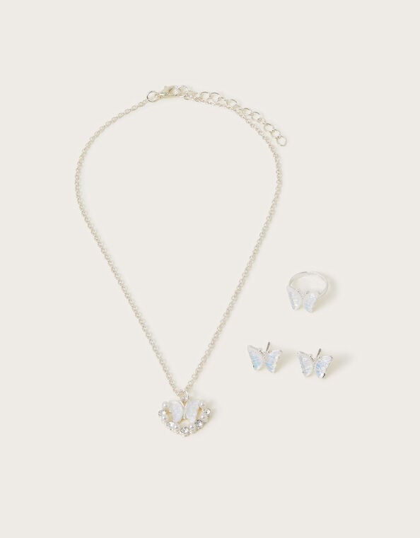 Butterfly Heart Jewellery Set, Ivory (IVORY), large