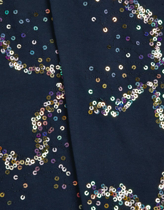 Sequin Star Leggings, Blue (NAVY), large