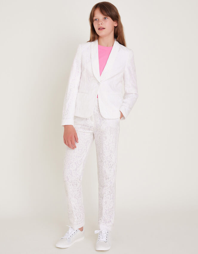 Brea Lace Bridesmaid Blazer, Ivory (IVORY), large
