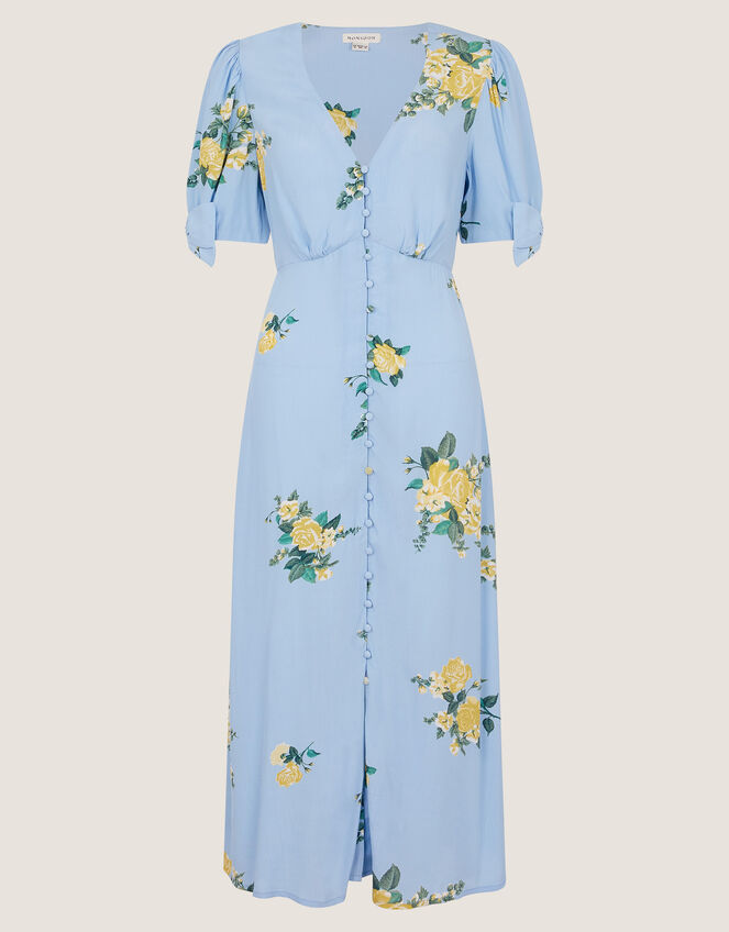 Sorcha Floral Tea Midi Dress, Blue (BLUE), large