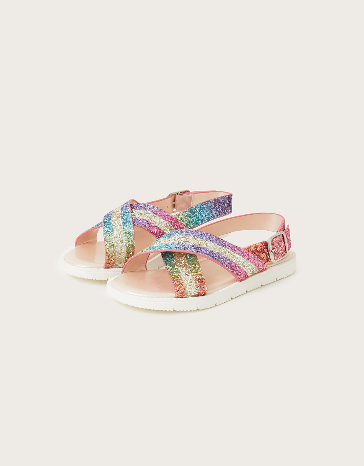 Rainbow Dazzle Criss Cross Sandals Multi