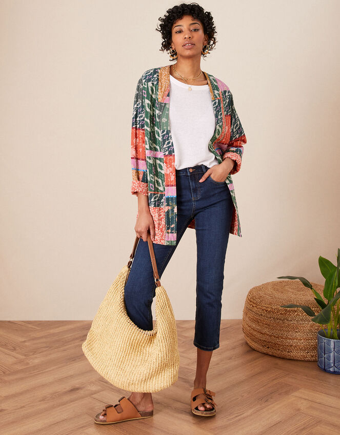 Ivannah Kantha Patch Print Jacket, Orange (ORANGE), large