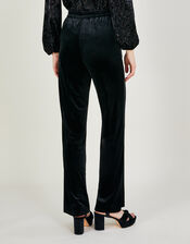 Carla Velvet Bootcut Trousers, Black (BLACK), large