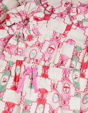 Christmas Cracker Long Pyjamas & Hair Scrunchie Set, Cream (CREAM), large