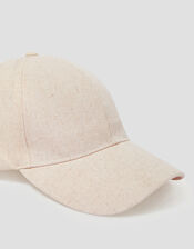 Isha Linen Baseball Cap, Natural (STONE), large