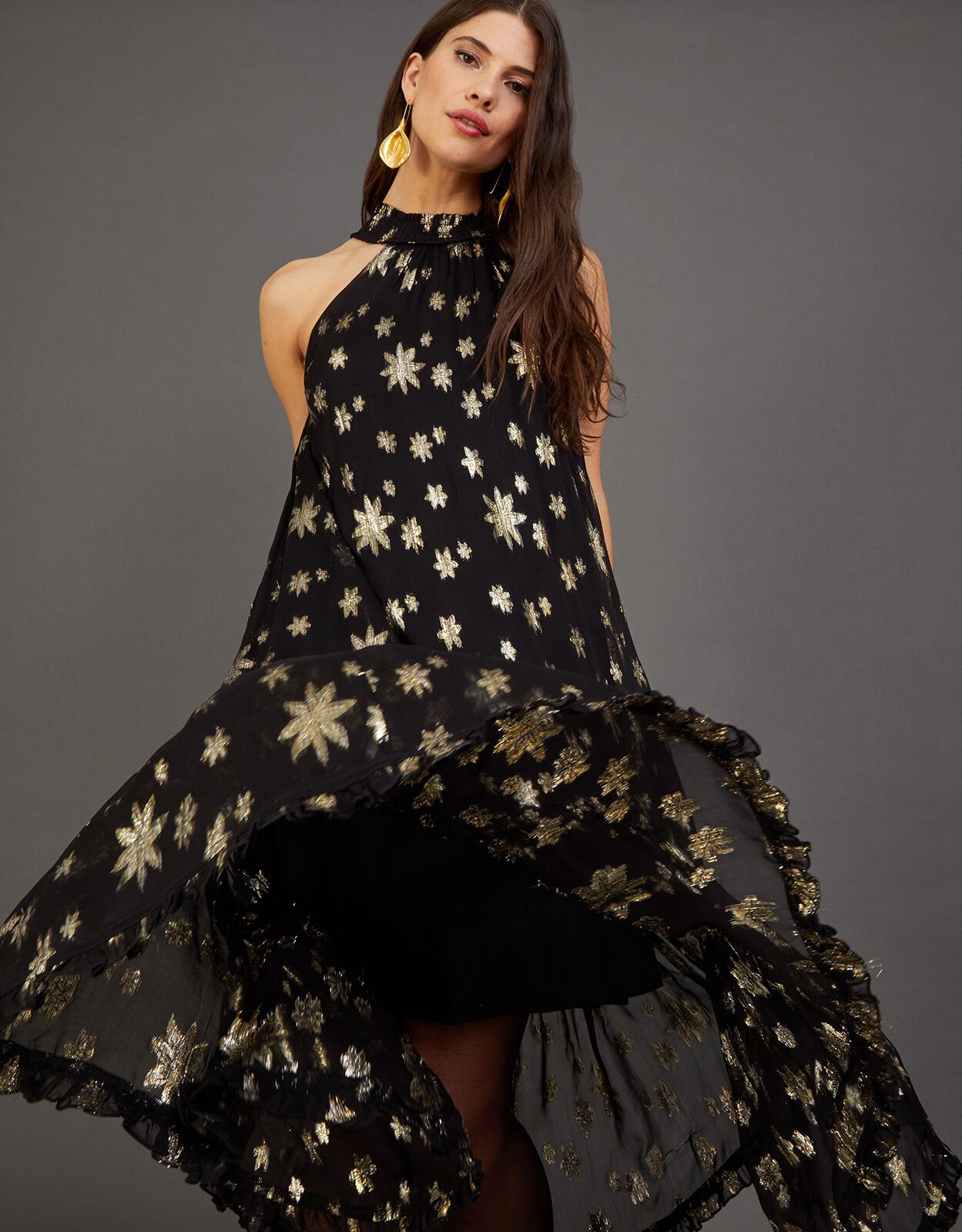 Black trapeze sale dress