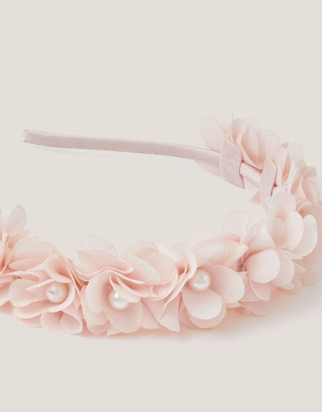 Corsage Floral Pearl Headband, Pink (PINK), large