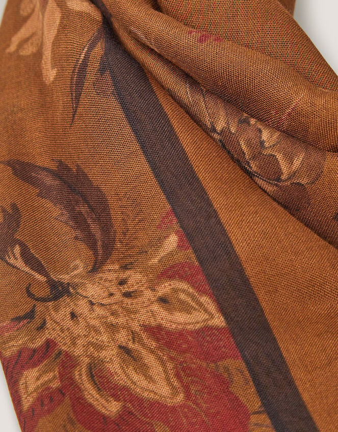 Princella Floral Print Scarf, Yellow (OCHRE), large
