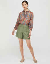 Phoenix Paisley Print Blouse, Orange (ORANGE), large