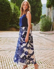 One Hundred Stars Giant Willow Print Maxi Skirt, Blue (BLUE), large