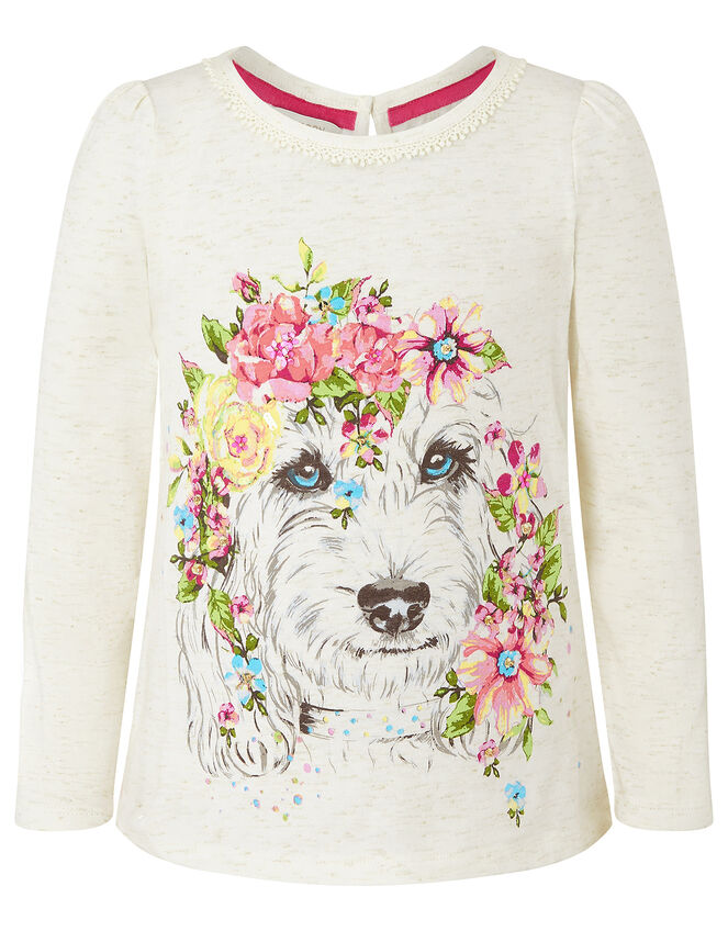 Dog Print Top in Organic Cotton, Ivory (IVORY), large