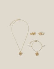 Gracey Heart Bow Jewellery Set, , large