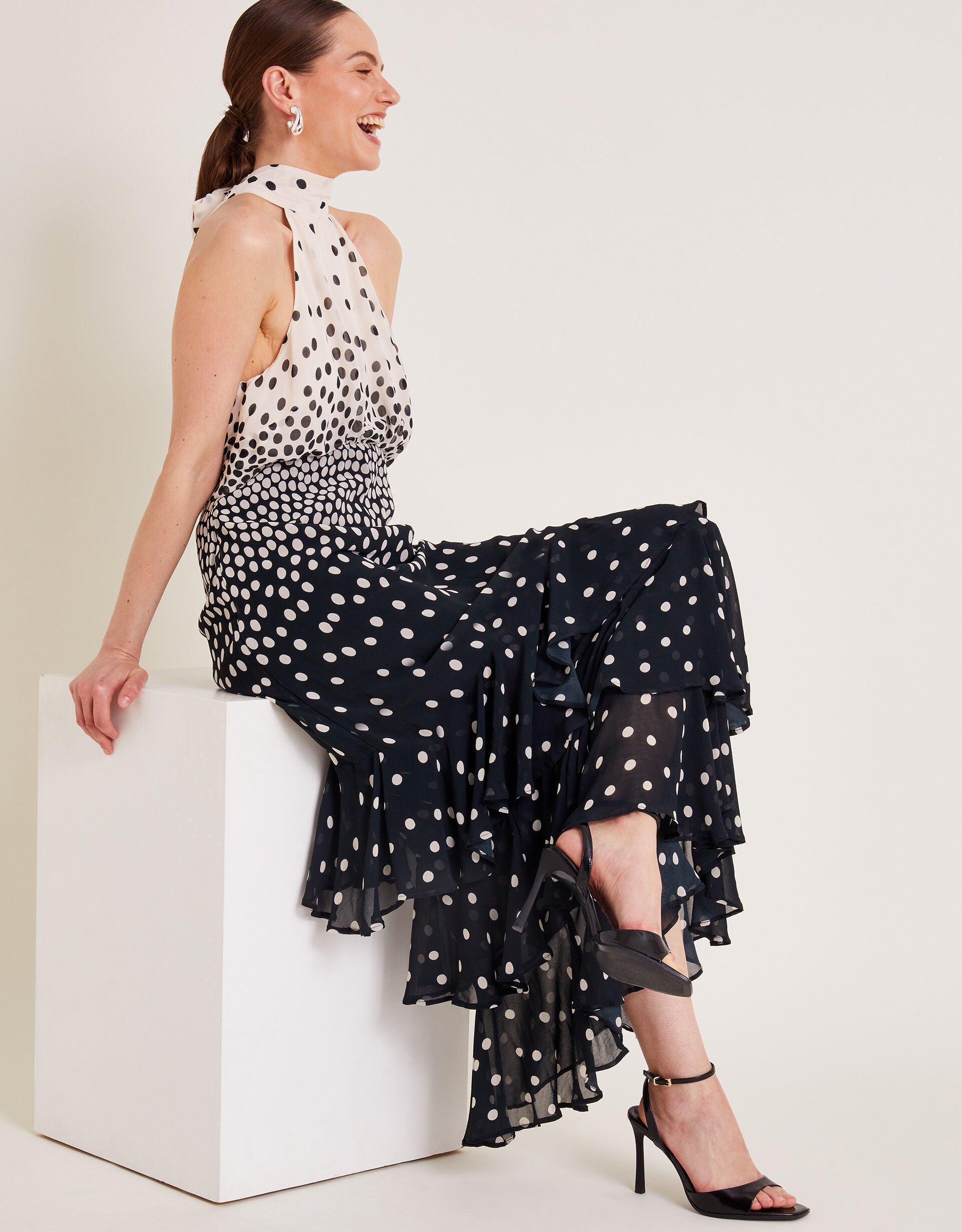 Spotty ruffle dress hot sale