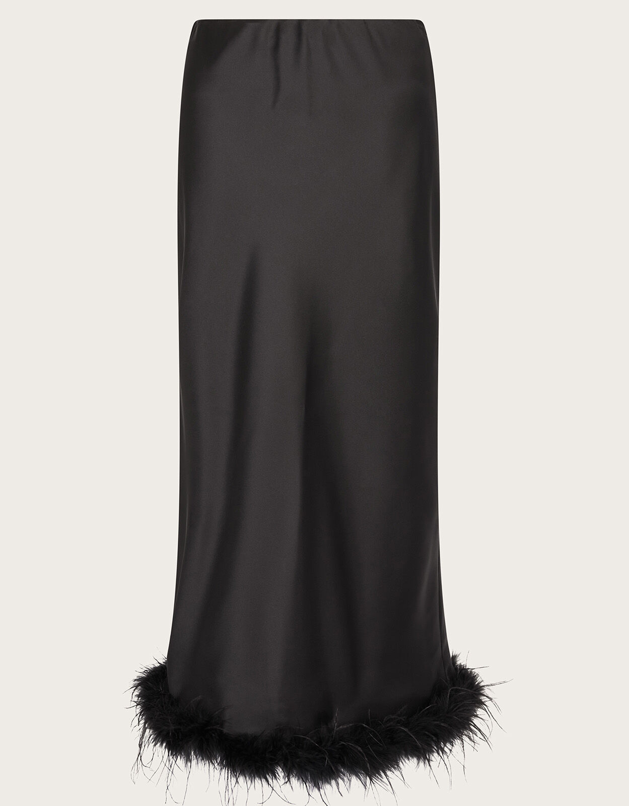 Felis Satin Feather Skirt Black