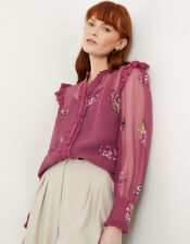 Maxine Embroidered Blouse, Pink (PINK), large