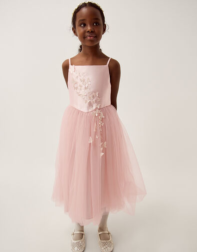 Alexis Appliqu&eacute; Butterfly Tulle Dress, Pink (PINK), large