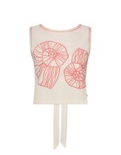Fabienne Chapot Sansa Shell Embroidered Tie Top, Ivory (IVORY), large