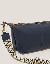 Double Zip Sling Cross Body Bag, , large