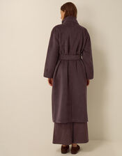 Millie Funnel Neck Belted Coat, Mink (MINK), large