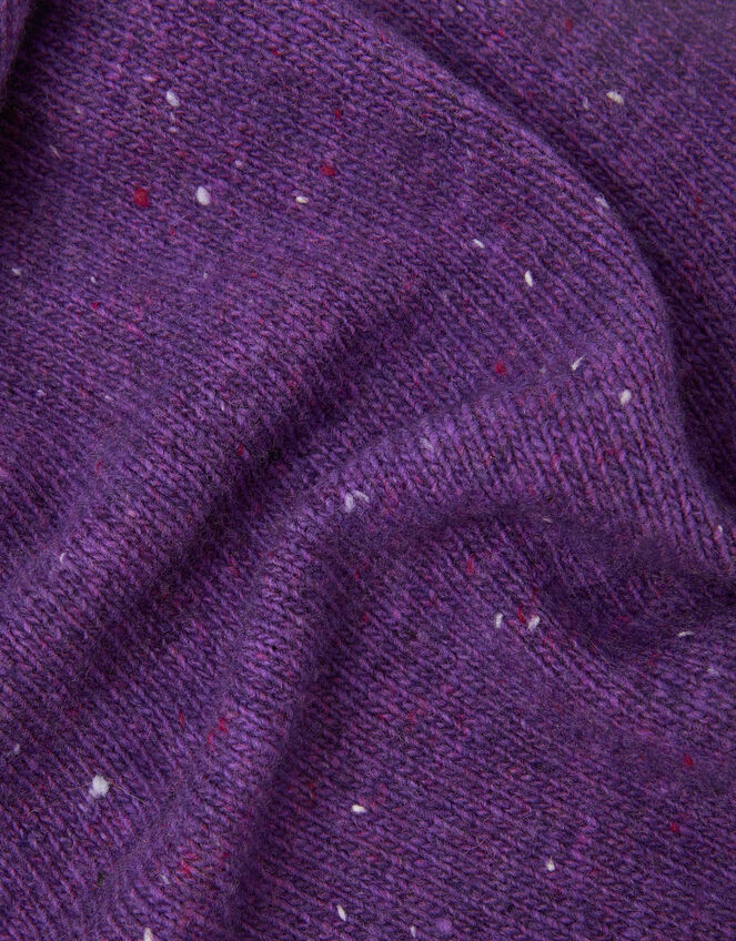 East Issy Knitted Triangle Scarf, VIOLET, large