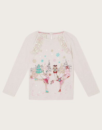 Christmas Scene Top , Ivory (IVORY), large