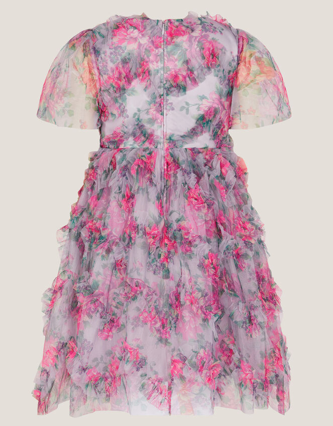 Roma Peony Ruffle Party Dress, Purple (LILAC), large