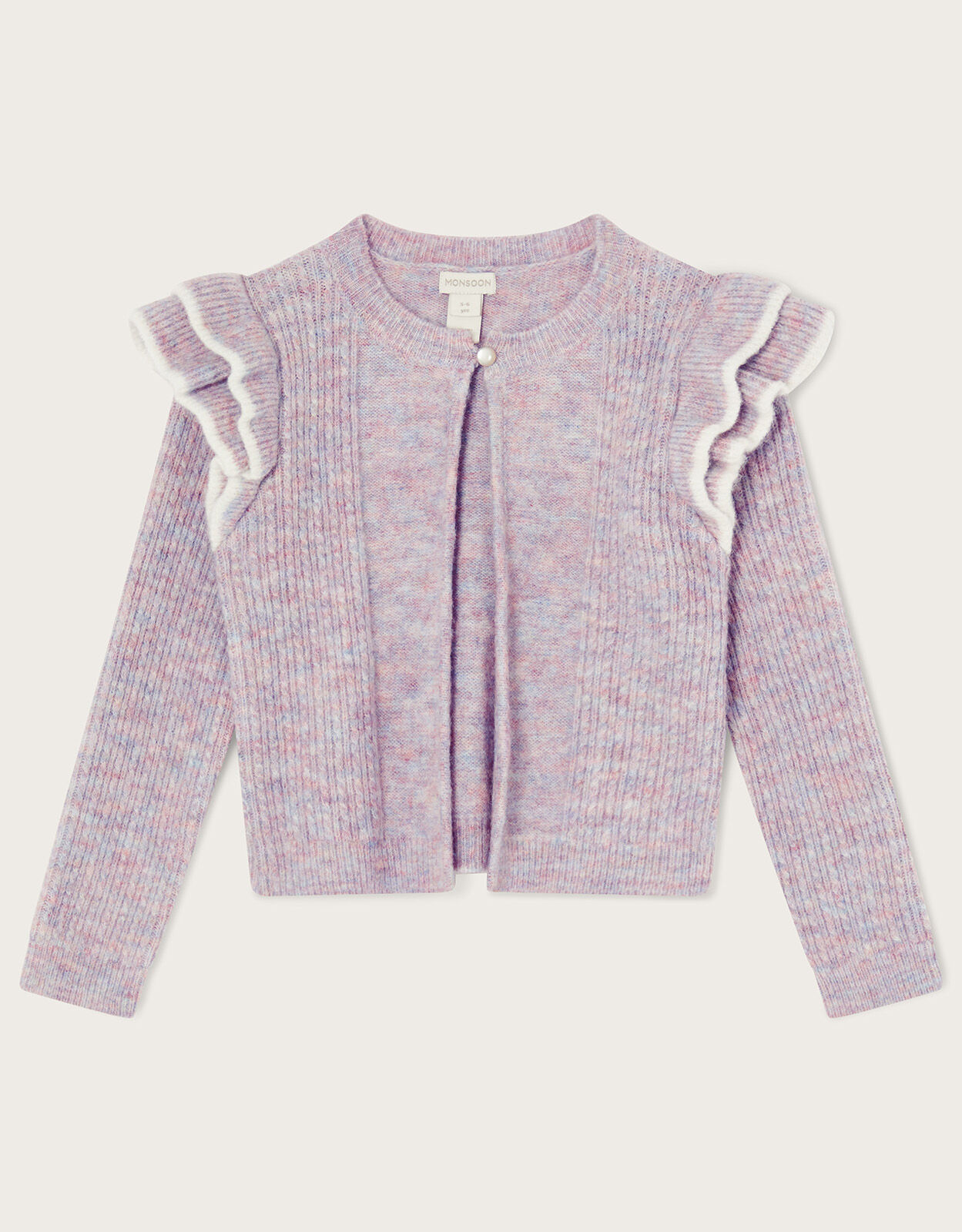 Double Frill Cable Bolero Cardigan Pink
