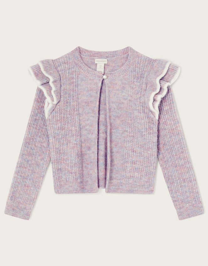 Double Frill Cable Bolero Cardigan, Pink (PINK), large