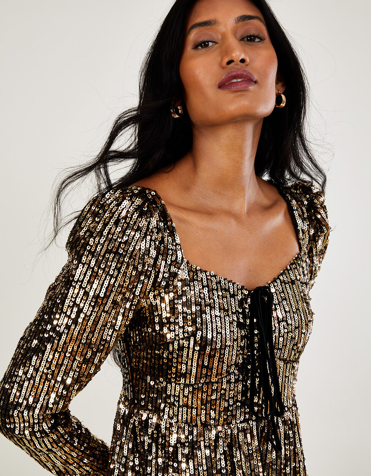 Monsoon gold discount sequin maxi dress