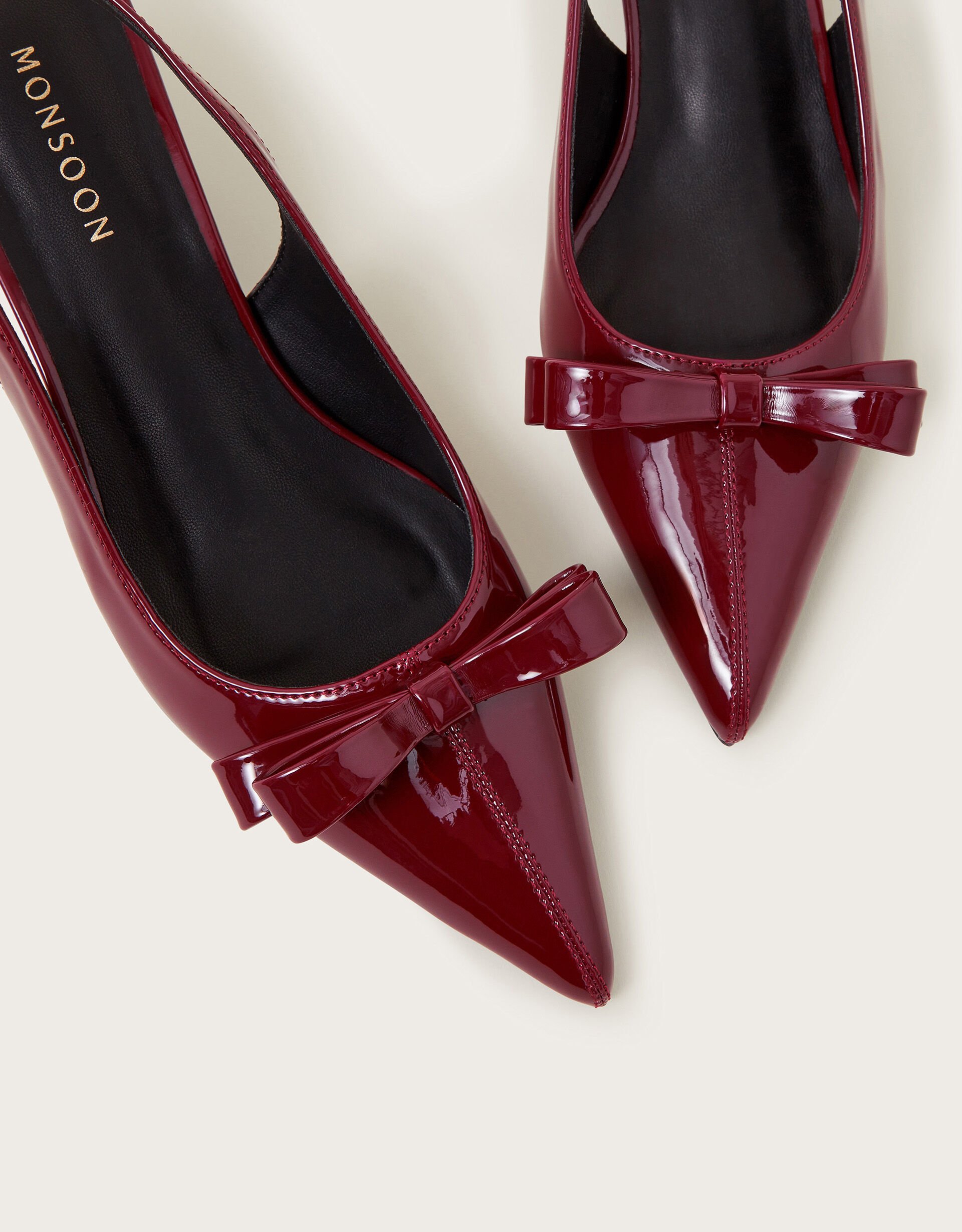 Red patent kitten heels top