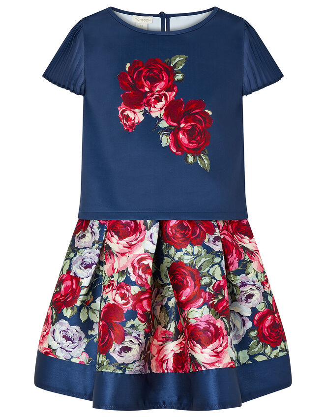 Magical Rose Top and Skirt Set, Blue (NAVY), large