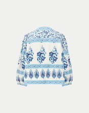 East Rita Floral Print Jacket, Blue (BLUE), large