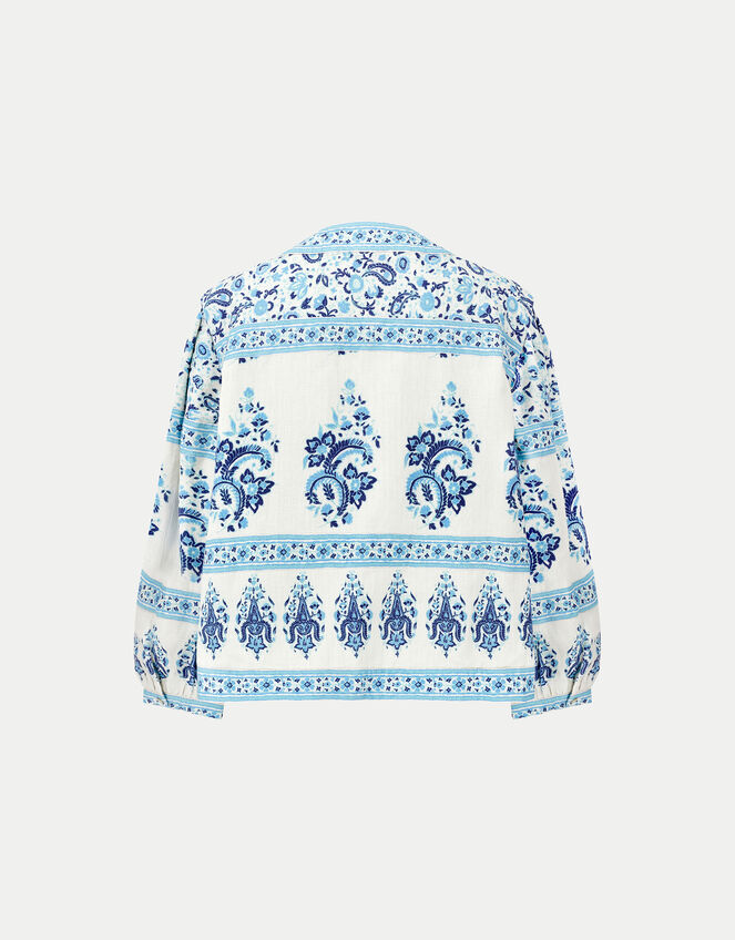 East Rita Floral Print Jacket, Blue (BLUE), large